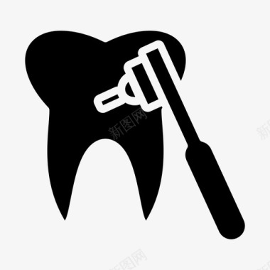 牙医蛀牙牙钻图标图标