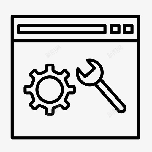 浏览器设置cogweb首选项图标svg_新图网 https://ixintu.com cog web首选项 浏览器设置 网站 网页 网页设计线图标