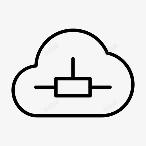 云计算云存储连接图标svg_新图网 https://ixintu.com 云存储 云计算 技术 网络 连接