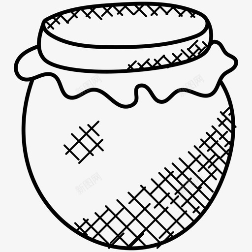 蜂蜜罐食物甜食图标svg_新图网 https://ixintu.com 甜食 蜂蜜罐 食品和饮料涂鸦图标 食物