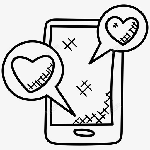 短信应用聊天短信图标svg_新图网 https://ixintu.com 智能手机 爱情和浪漫涂鸦图标 短信 短信应用 聊天