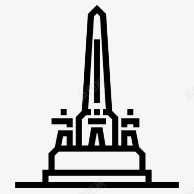 胜利纪念碑曼谷大厦图标图标