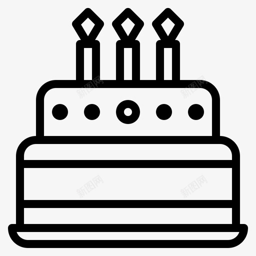 生日蛋糕面包店蜡烛图标svg_新图网 https://ixintu.com 甜食和糖果 生日蛋糕 蜡烛 面包店 食物