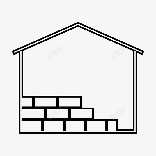 建造砖墙住宅图标svg_新图网 https://ixintu.com 住宅 建造 房屋 砖墙