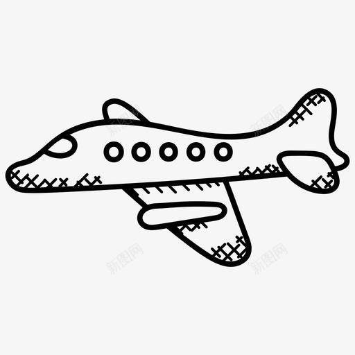 空中客车客机飞机图标svg_新图网 https://ixintu.com 太空和飞机涂鸦图标 客机 旅行 空中客车 飞机