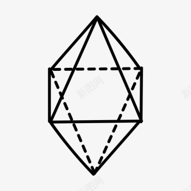 二十面体几何形状几何学图标图标