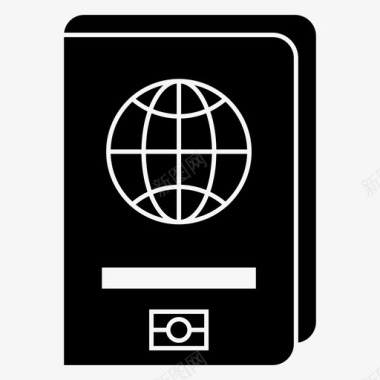 护照书籍全球图标图标