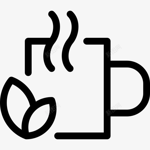 一杯热茶咖啡和早餐图标svg_新图网 https://ixintu.com 一杯热茶 咖啡和早餐