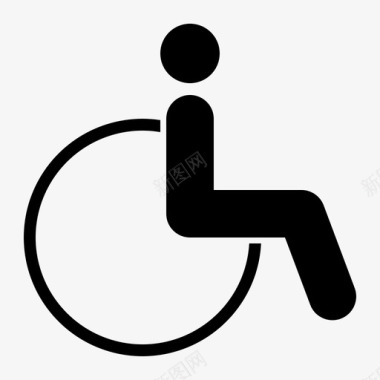 无障碍扶手椅残疾人图标图标
