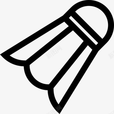 羽毛球羽毛弹簧线状图标图标