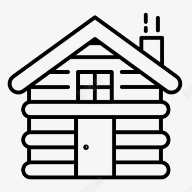 小屋房子原木图标图标