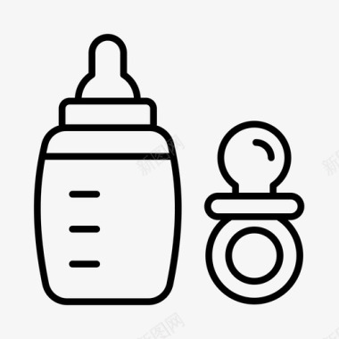 婴儿奶瓶奶嘴图标图标