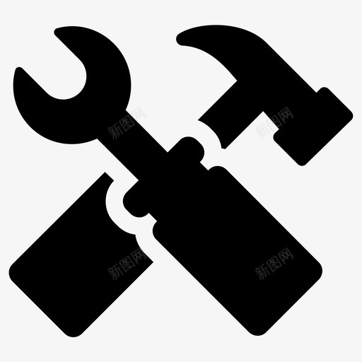 工具锤子修理图标svg_新图网 https://ixintu.com 修理 工具 扳手 调整 锤子