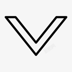 下按钮下V形按钮圆图标高清图片