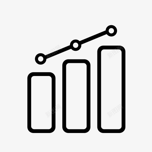 趋势图条形图财务图标svg_新图网 https://ixintu.com fintech图表和图表 增长 折线图 条形图 财务 趋势图