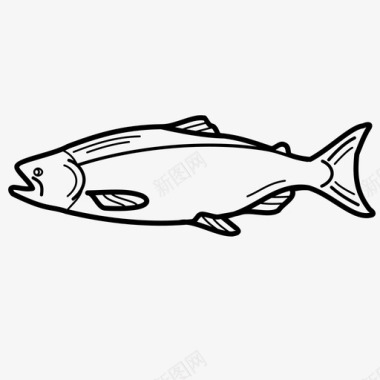 鲑鱼捕捞捕鱼海鲜图标图标