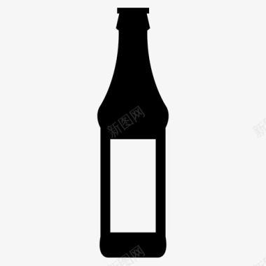 啤酒瓶酒精深色图标图标