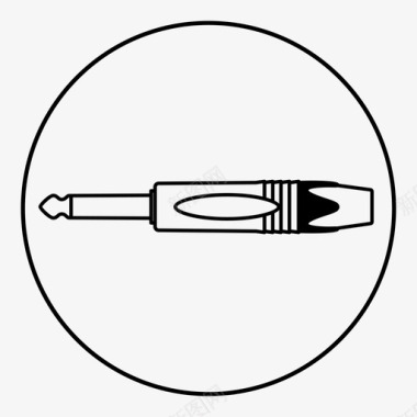 单吉他插头音频视听图标图标