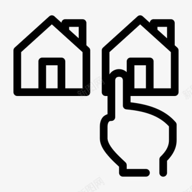 家庭选择房子房地产图标图标
