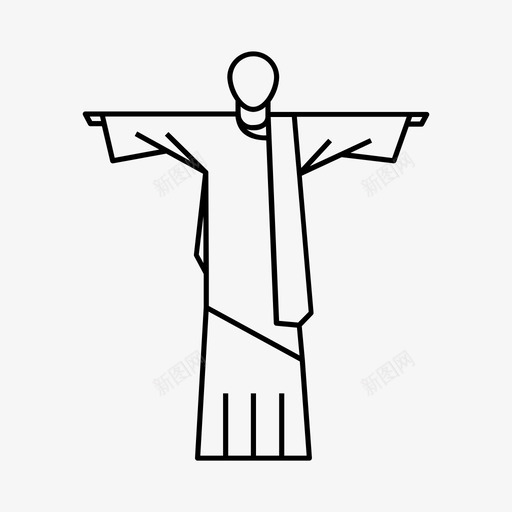 里约热内卢巴西基督图标svg_新图网 https://ixintu.com 基督 巴西 救世主耶稣 里约热内卢