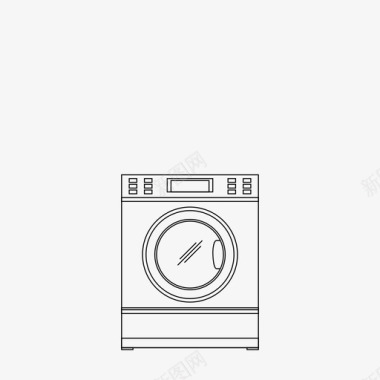 洗衣机或烘干机器具建筑图标图标