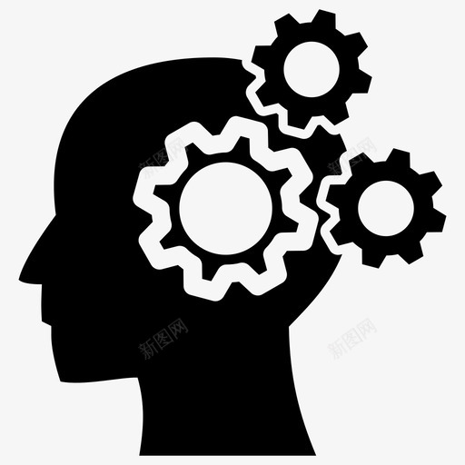 头脑大脑创造力图标svg_新图网 https://ixintu.com 创造力 大脑 头脑 心理学 思维 齿轮