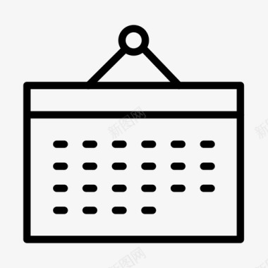 线描－列表日历图标