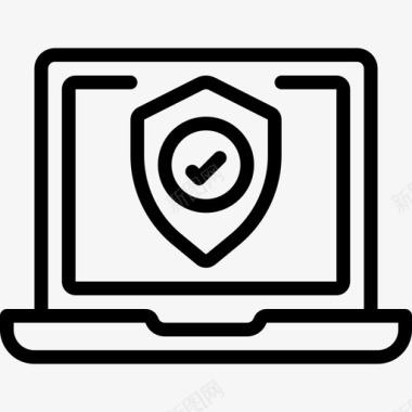 笔记本电脑防护罩数据安全图标图标