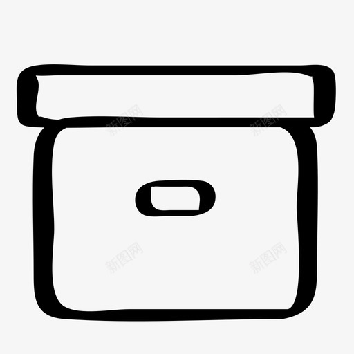 档案盒子手绘图标svg_新图网 https://ixintu.com 兔子图标 手绘 拉链 档案 盒子