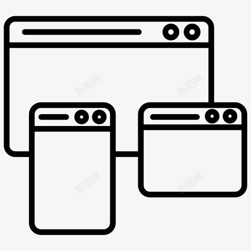 响应网站数字设备数字世界图标svg_新图网 https://ixintu.com 互联网和数字营销线图标 响应网站 数字世界 数字设备