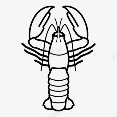 龙虾水产品海洋海鲜图标图标