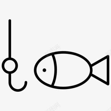 钓鱼渔夫鱼钩图标图标