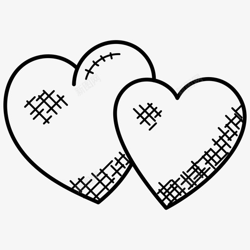 双心形爱小心形图标svg_新图网 https://ixintu.com 双心形 在一起 小心形 爱 爱和浪漫涂鸦图标