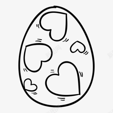 复活节彩蛋食物心脏图标图标
