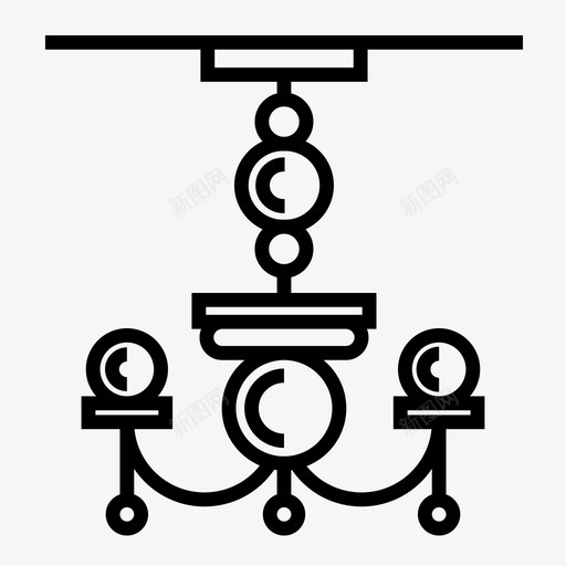 枝形吊灯装饰室内图标svg_新图网 https://ixintu.com 室内 枝形吊灯 灯 装饰