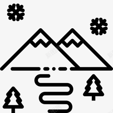 山风景雪图标图标