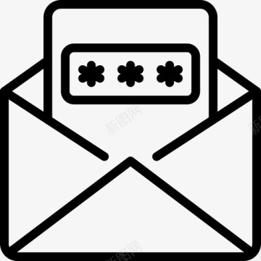 邮件密码数据信件图标图标