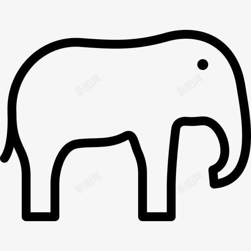 大象非洲动物图标svg_新图网 https://ixintu.com 动物 动物轮廓 哺乳动物 大象 猛犸象 非洲