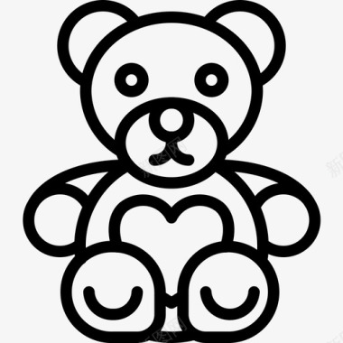 泰迪熊浪漫玩具图标图标