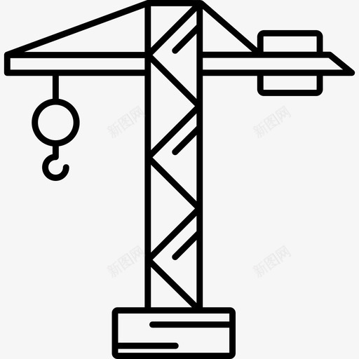 超薄工厂起重机图标svg_新图网 https://ixintu.com 超薄工厂起重机