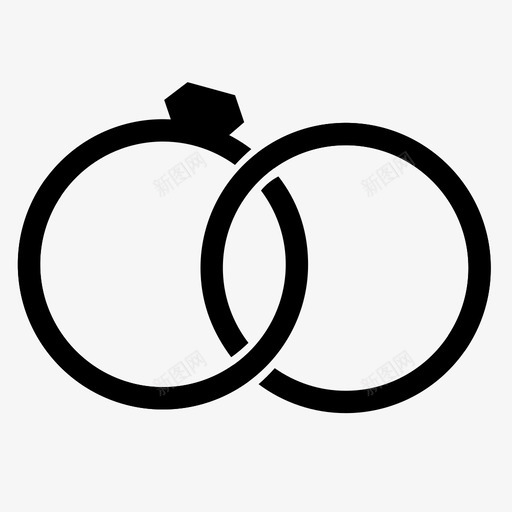 结婚戒指钻石订婚图标svg_新图网 https://ixintu.com 无限 结婚戒指 订婚 钻石