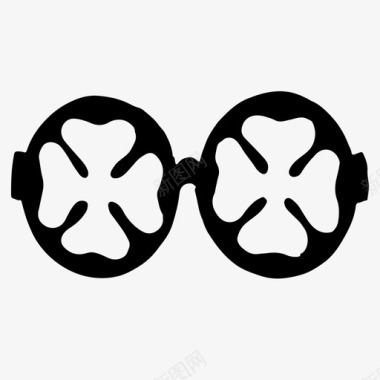 三叶草眼镜假日爱尔兰图标图标
