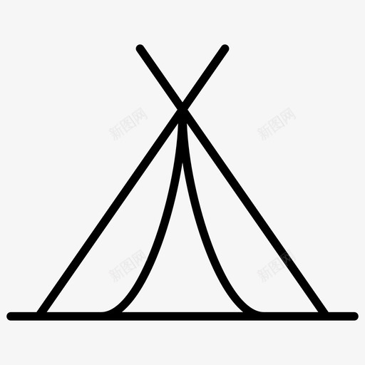 帐篷野营印第安人图标svg_新图网 https://ixintu.com 印第安人 夏日瘦 帐篷 部落 野营