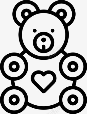 泰迪熊爱情情人节图标图标