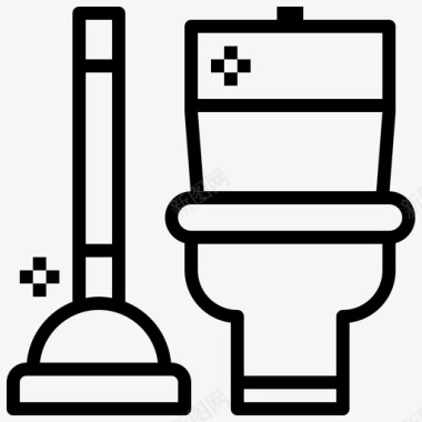 清洁厕所清洁家具和家居图标图标