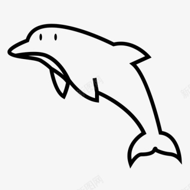 海豚体水生哺乳动物宽吻海豚图标图标