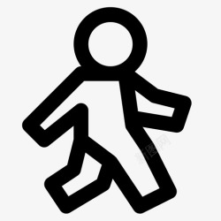大空人漫步步行交叉锻炼图标高清图片