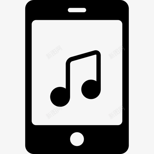 带音乐播放器技术智能手机的手机图标svg_新图网 https://ixintu.com 带音乐播放器 技术 智能手机的手机