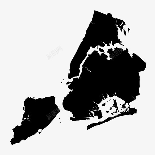 纽约边界城市图标svg_新图网 https://ixintu.com 地图 城市 纽约 美国 边界