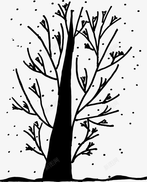 树秋天光秃秃的树图标svg_新图网 https://ixintu.com 光秃秃的树 冬天 大自然 我的女儿们收藏 树 森林 秋天